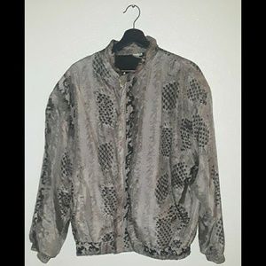 retro Snake print bomber jacket